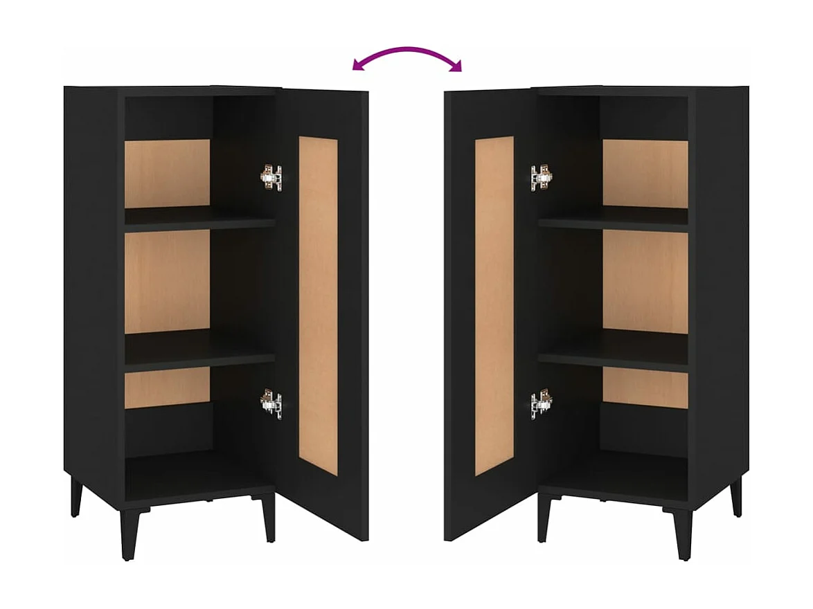 Dressoir 34,5x34x90 cm bewerkt hout zwart