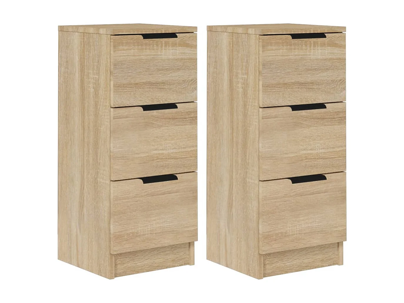 Dressoirs 2 st 30x30x70 cm bewerkt hout sonoma eikenkleurig