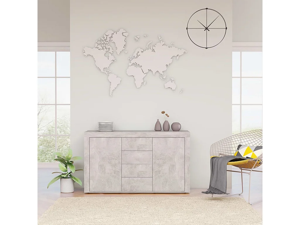 Aparador 120x36x69 cm derivados de madeira cinzento cimento