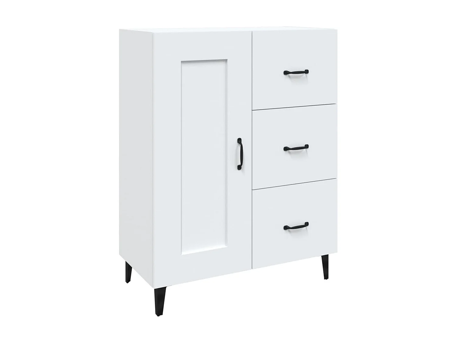 Aparador de madera contrachapada blanco 69,5x34x90 cm