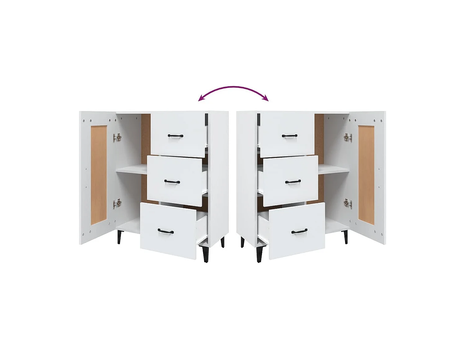 Buffet Blanc 69,5x34x90 cm Bois d'ingénierie