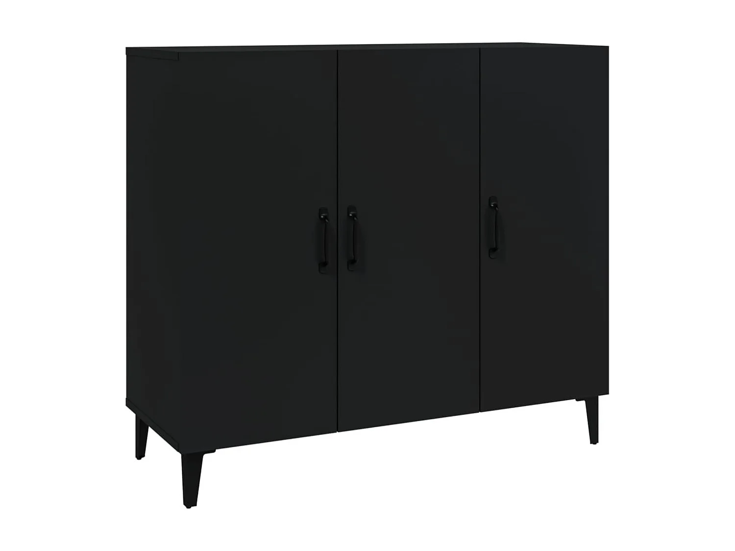 Dressoir 90x34x80 cm bewerkt hout zwart