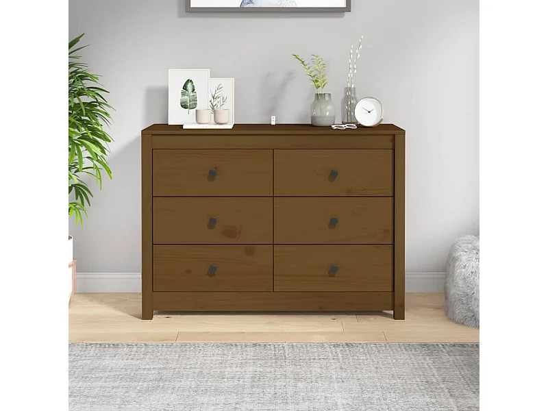 Beistellschrank Honigbraun 100x40x72 cm Massivholz Kiefer