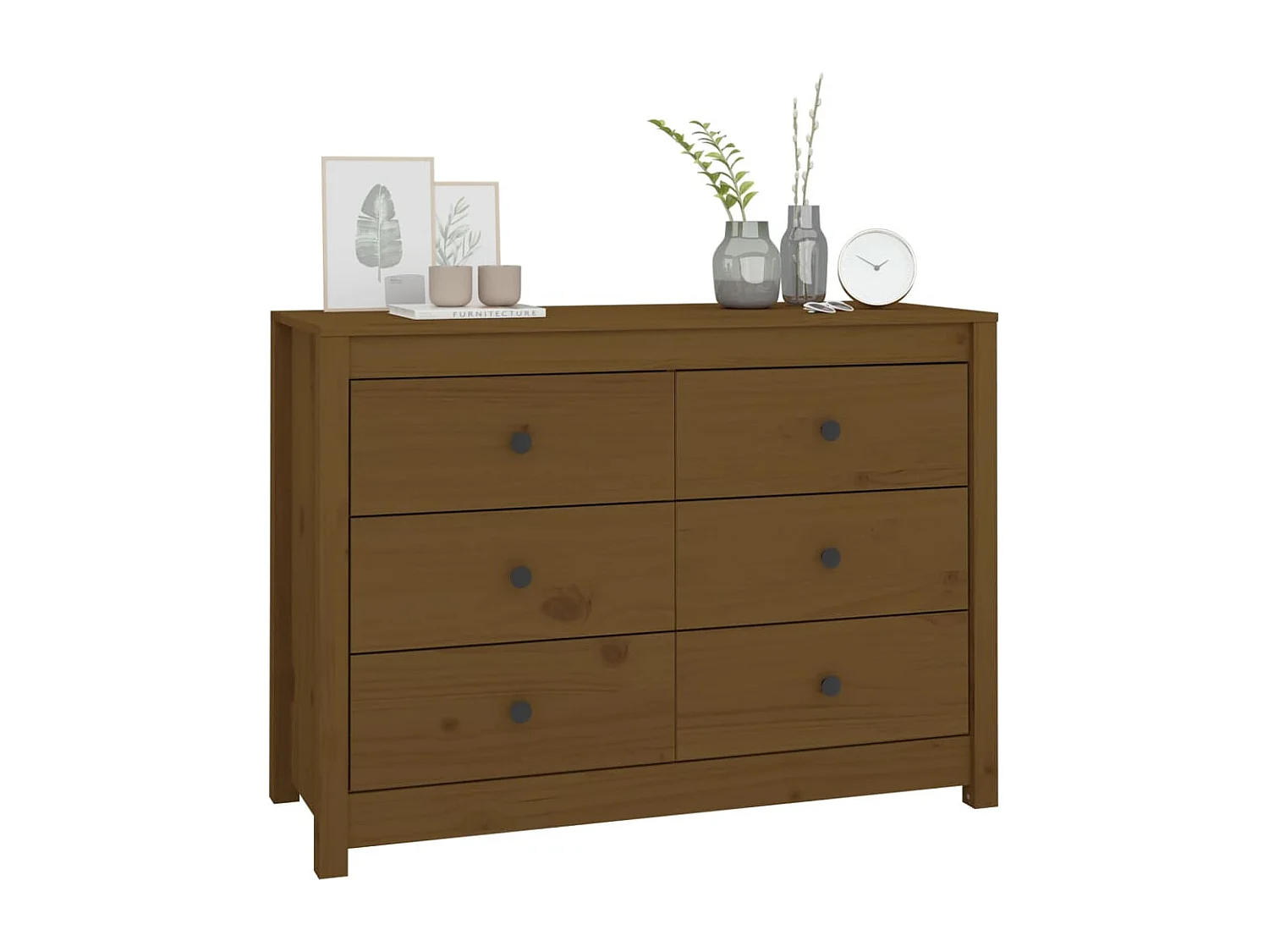 Beistellschrank Honigbraun 100x40x72 cm Massivholz Kiefer