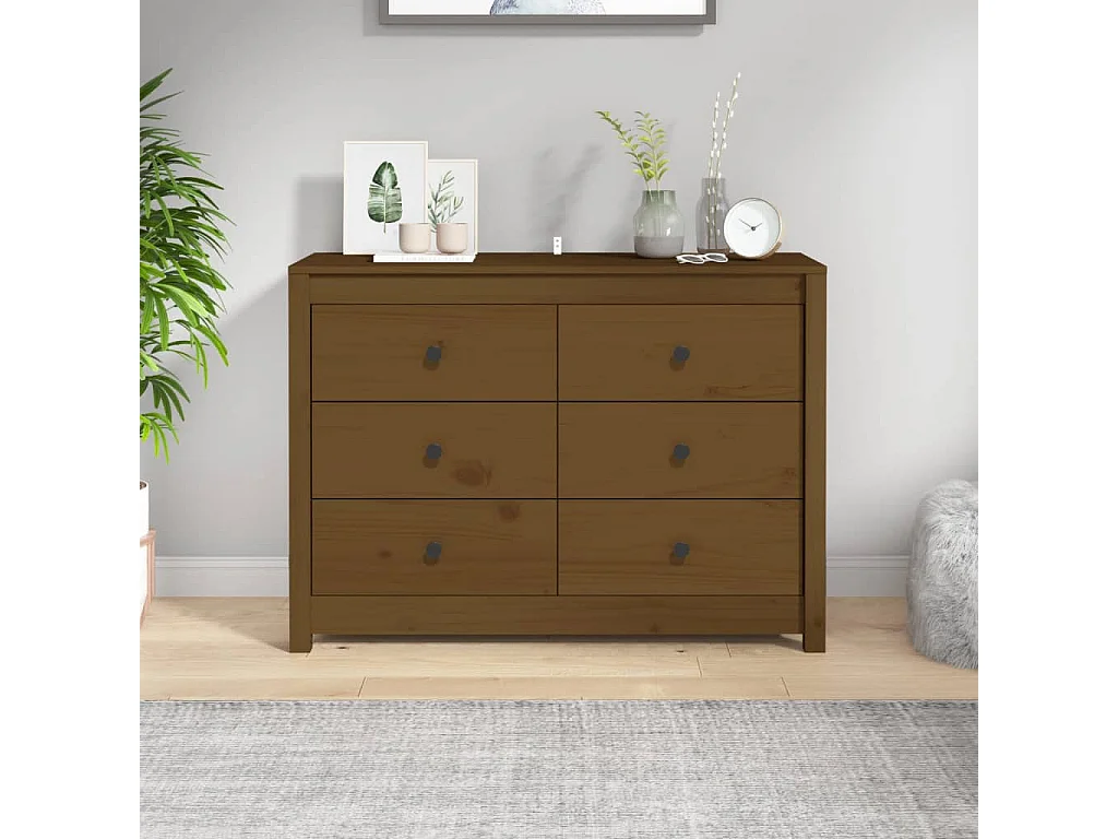 Armoire latérale Marron Miel 100x40x72 cm Bois de pin massif