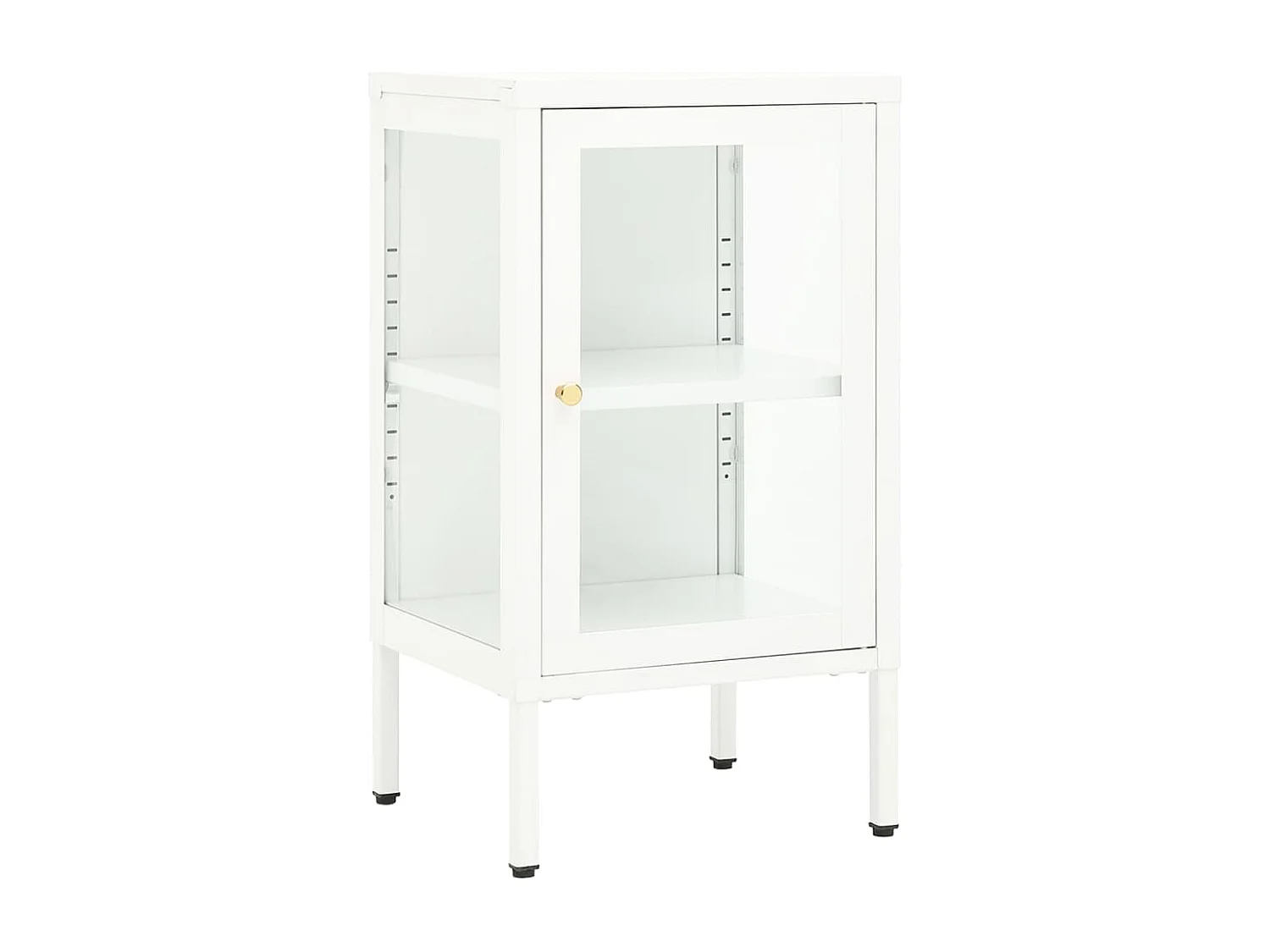 Dressoir 38x35x70 cm metaal en glas