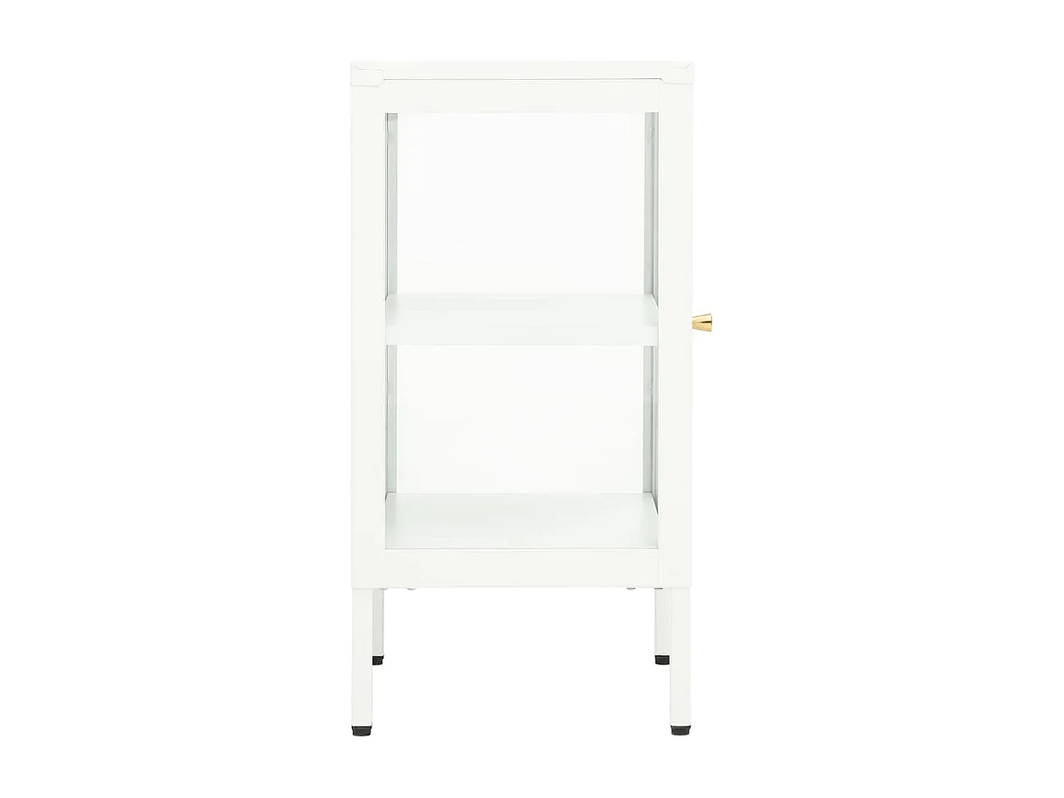 Dressoir 38x35x70 cm metaal en glas