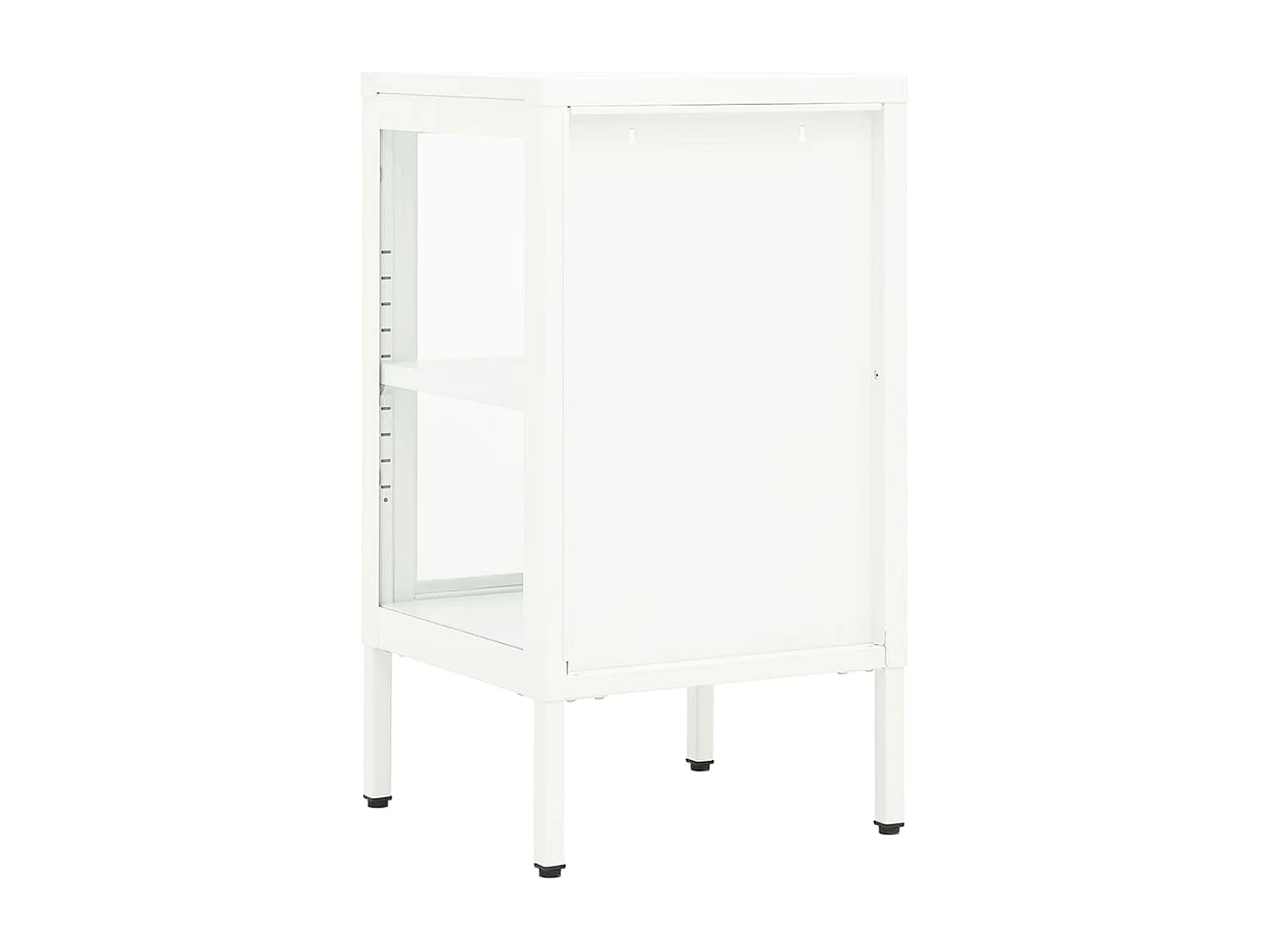 Dressoir 38x35x70 cm metaal en glas