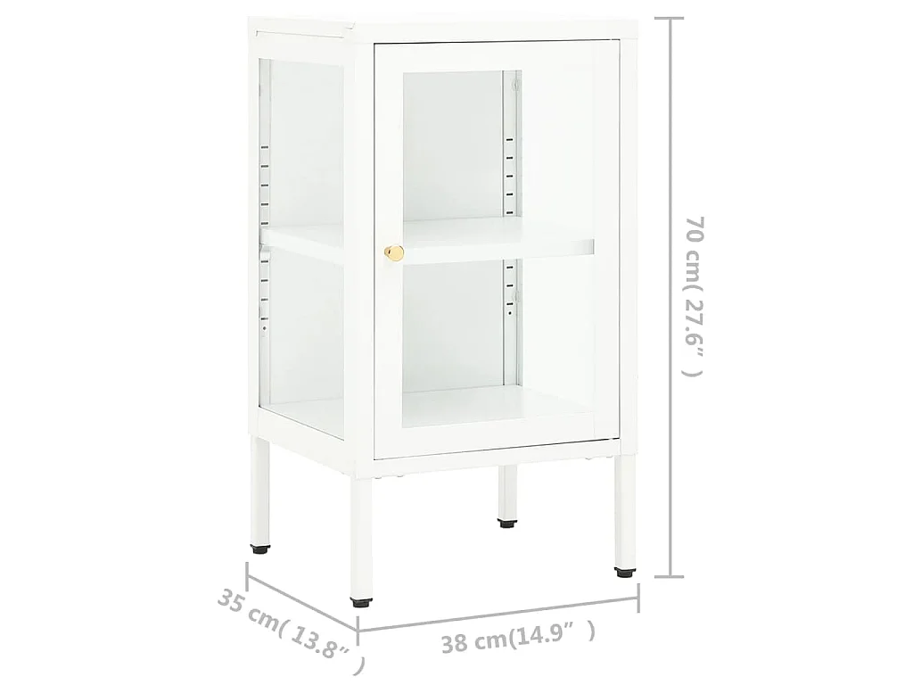 Buffet 38x35x70 cm Métal et verre