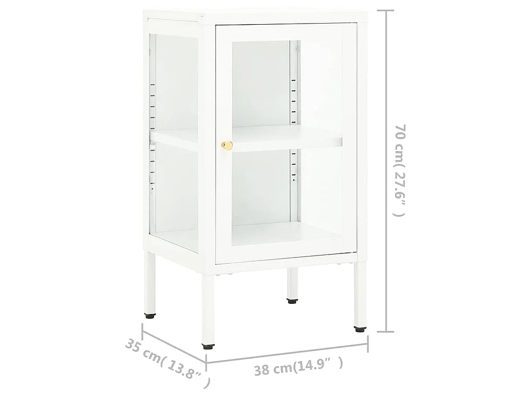 Buffet 38x35x70 cm Métal et verre