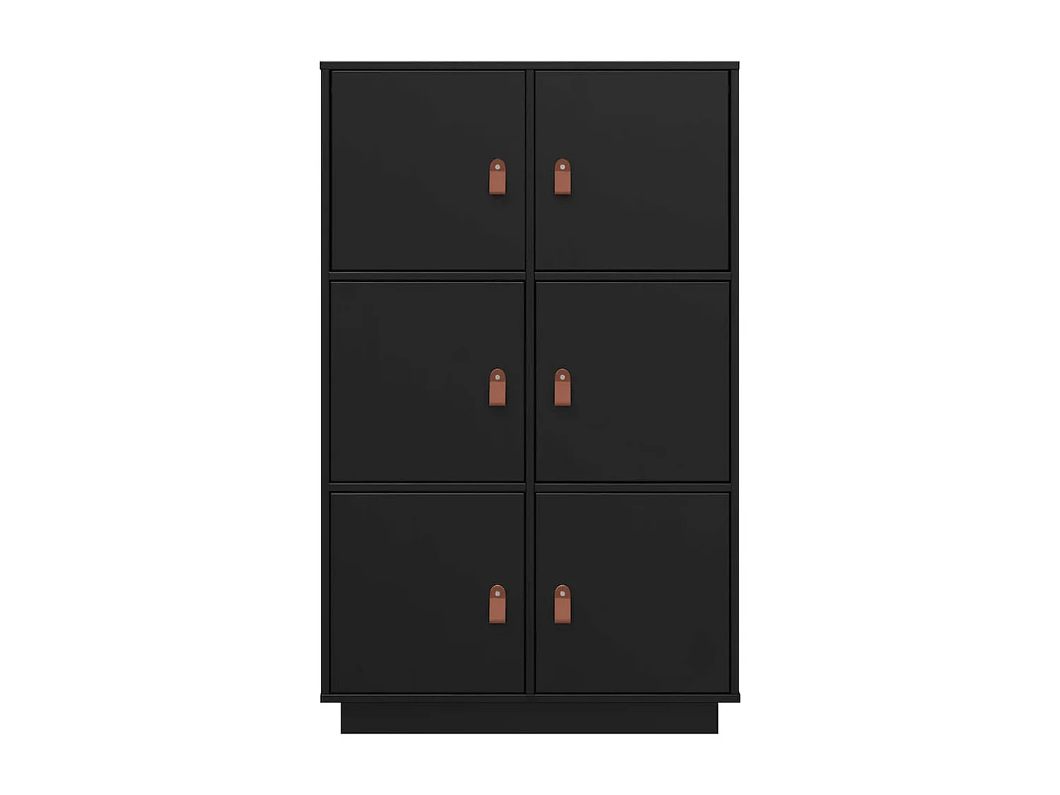 Hoge kast 67x40x108,5 cm massief grenenhout zwart