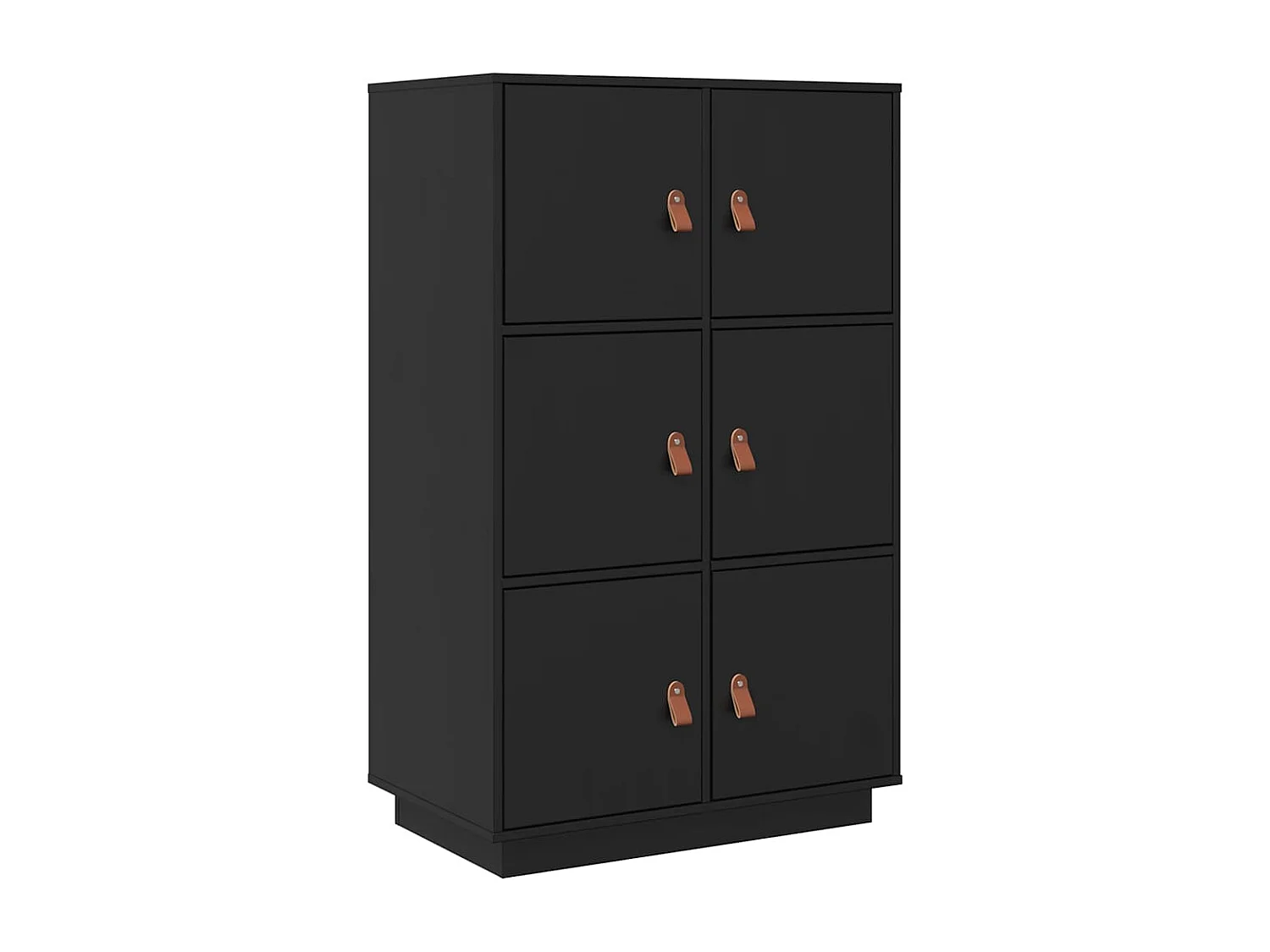 Buffet haut Noir 67x40x108,5 cm Bois massif de pin