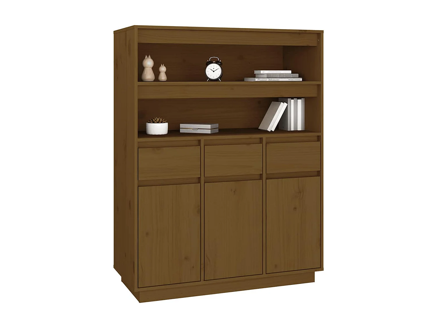 Hoge kast 89x40x116,5 cm massief grenenhout honingbruin