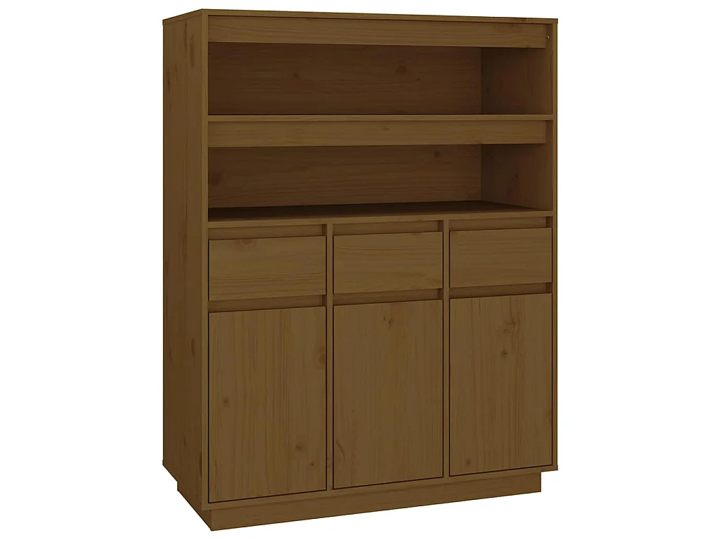 Buffet haut Marron miel 89x40x116,5 cm Bois massif de pin