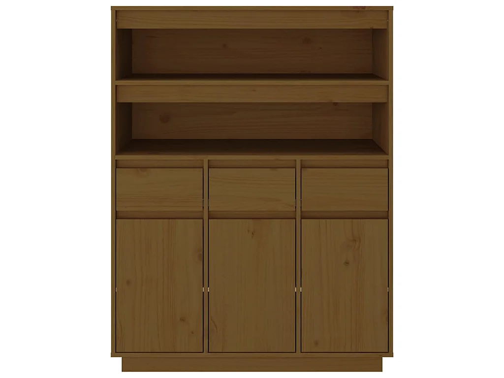 Hoge kast 89x40x116,5 cm massief grenenhout honingbruin