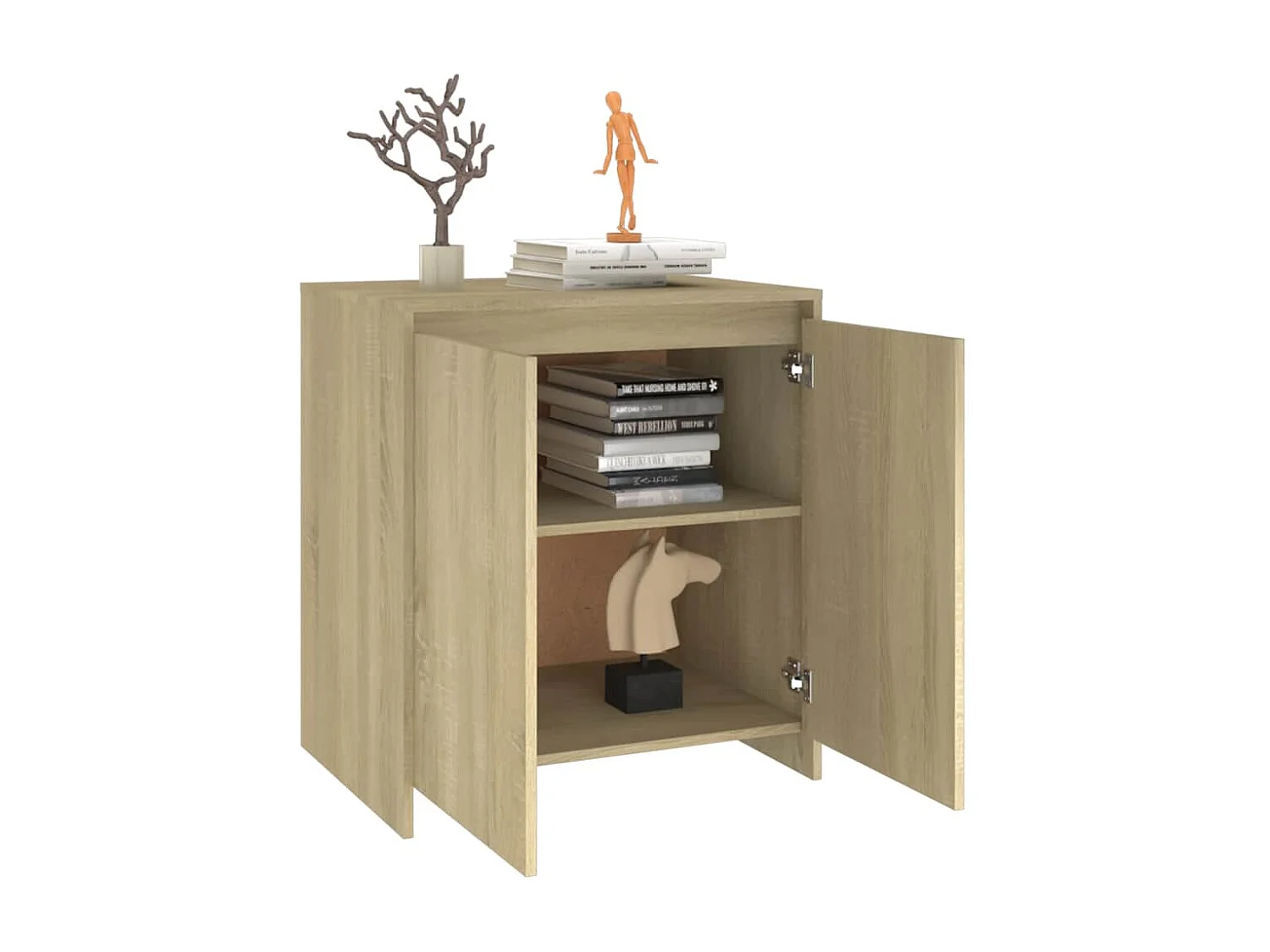 Dressoir 70x41x75 cm bewerkt hout sonoma eikenkleurig
