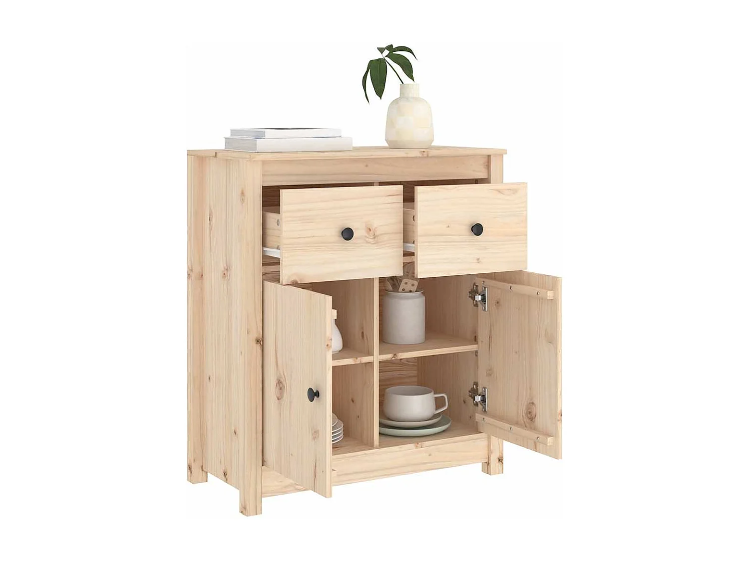 Sideboard 70x35x80 cm Massivholz Kiefer