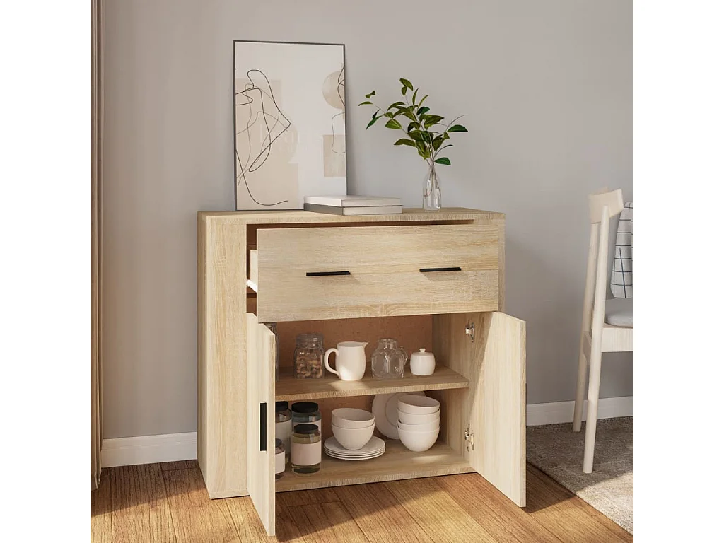 Sideboard Sonoma-Eiche 80x33x70 cm Holzwerkstoff