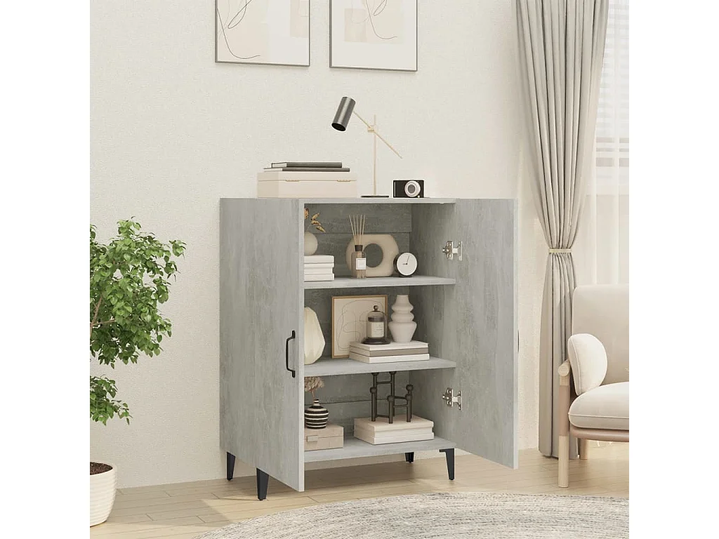 Sideboard Betongrau 70x34x90 cm Holzwerkstoff