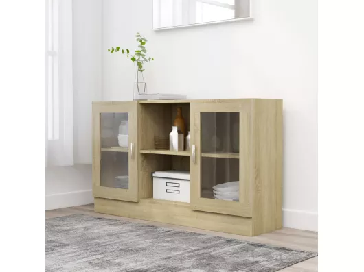 Kauf Unique Vitrinenschrank Sonoma-Eiche 120x30,5x70 cm Holzwerkstoff