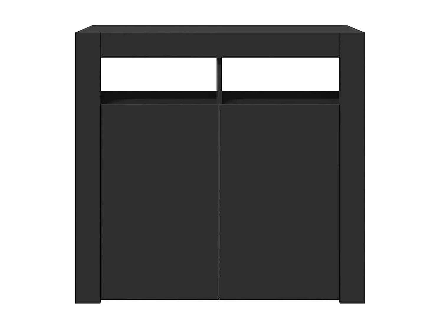 Aparador com luzes LED 80x35x75 cm preto