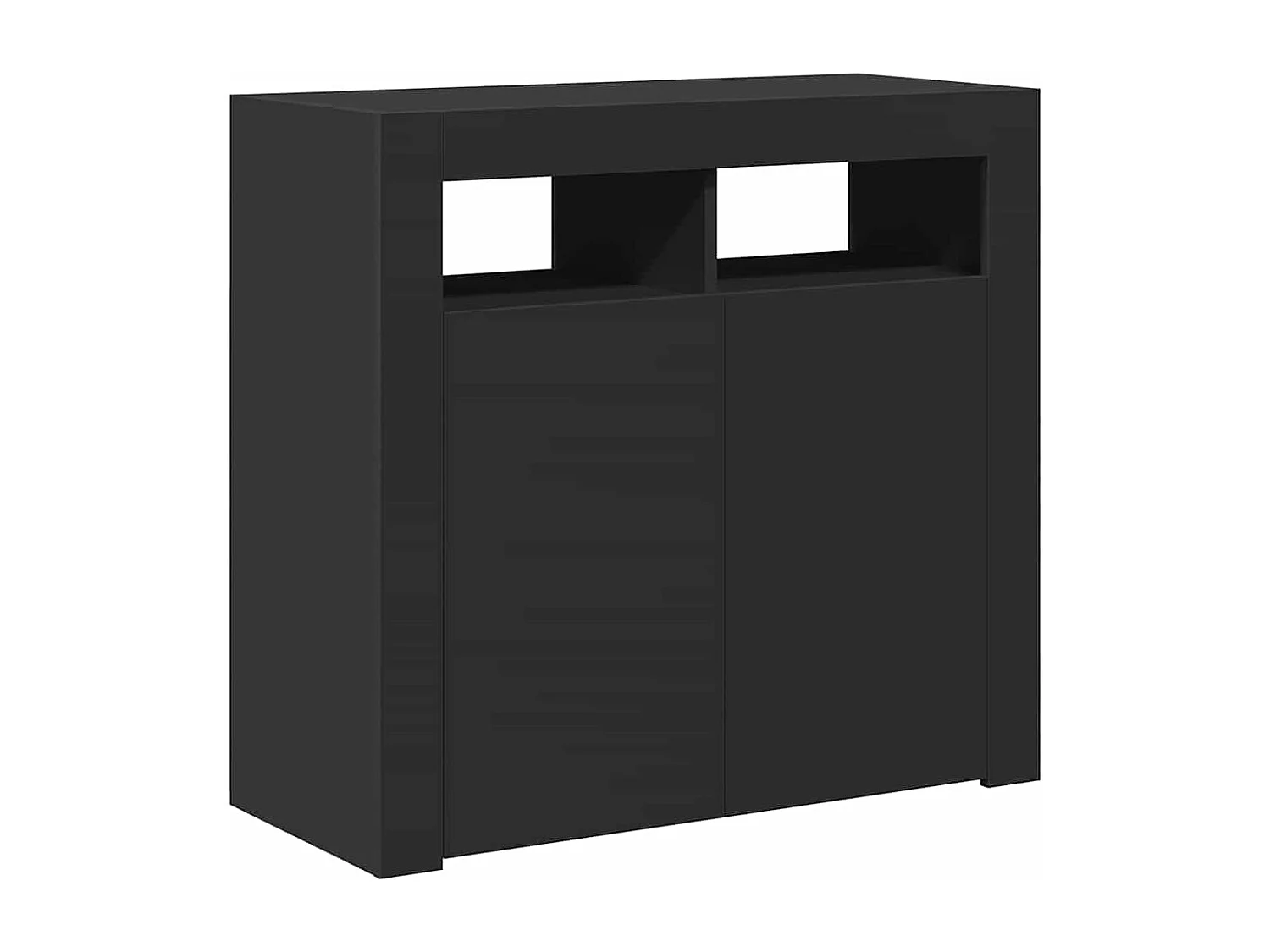 Buffet avec lumières LED noir 80x35x75 cm