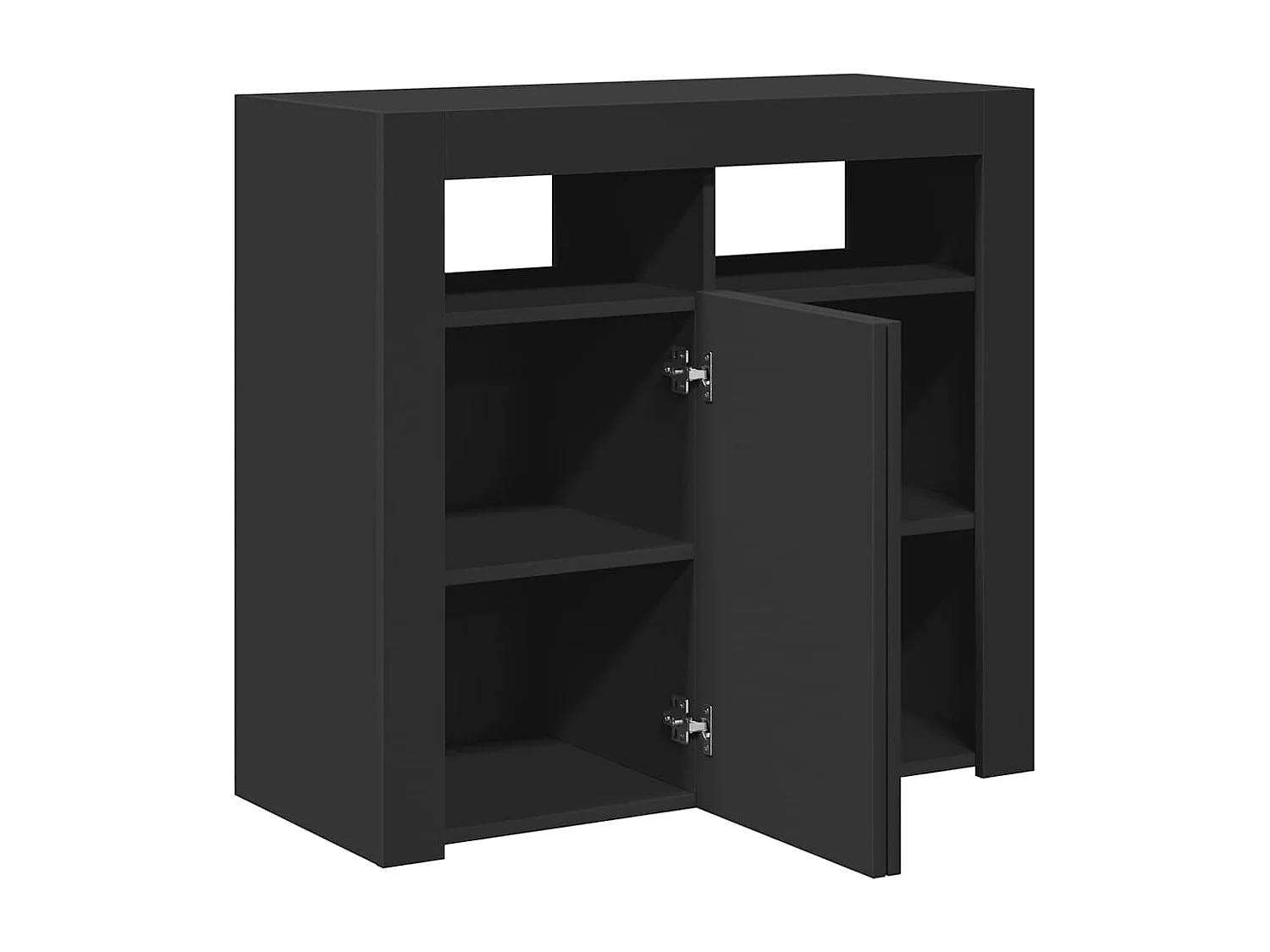 Buffet avec lumières LED noir 80x35x75 cm