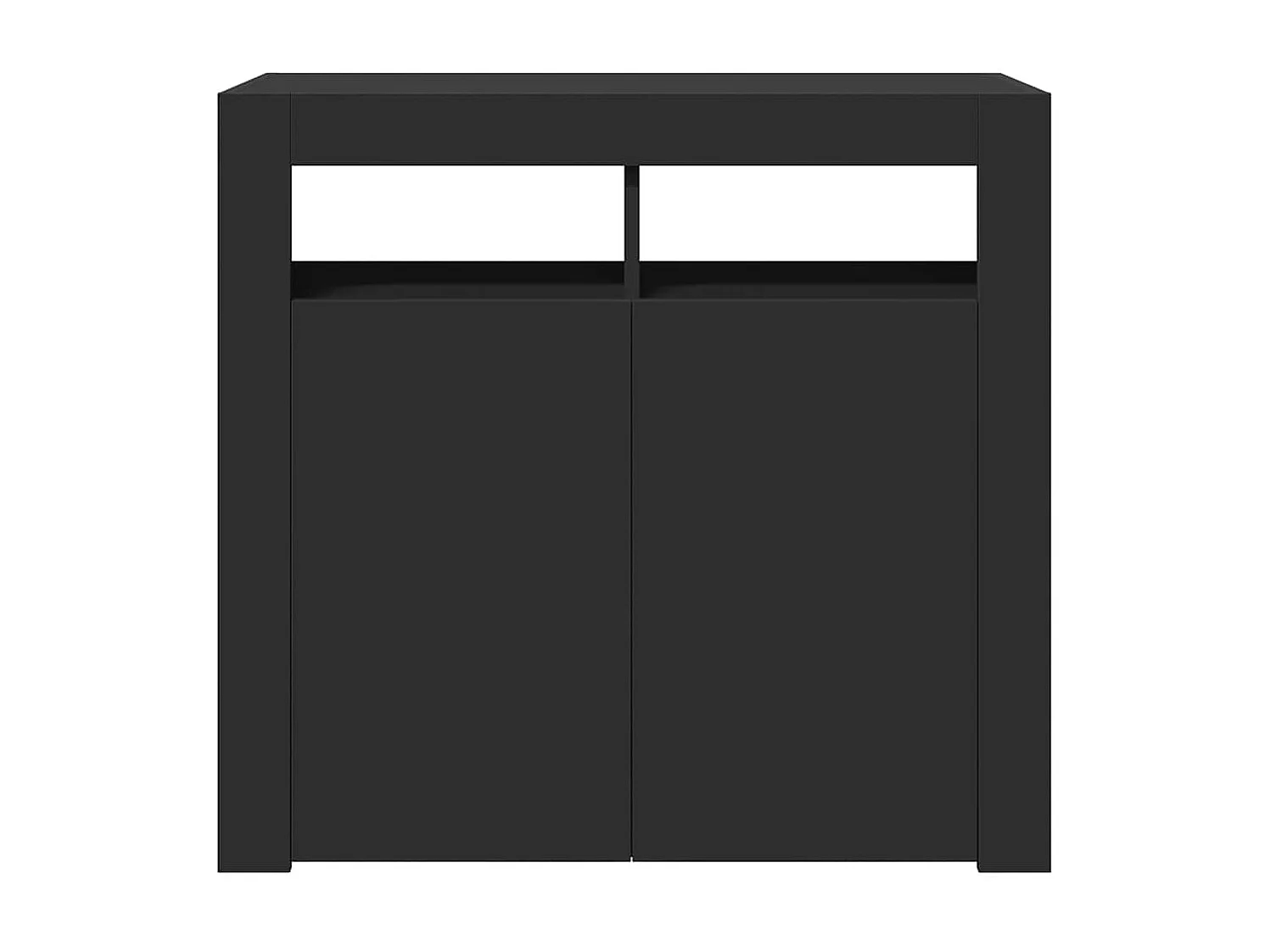 Buffet avec lumières LED noir 80x35x75 cm