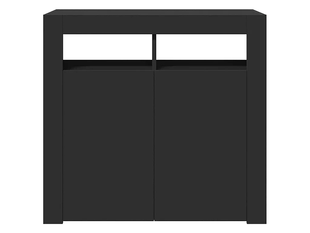 Buffet avec lumières LED noir 80x35x75 cm