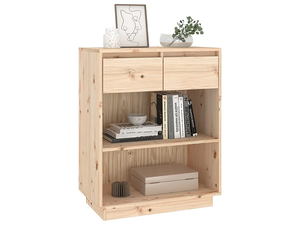 Wandkast 60x34x75 cm massief grenenhout