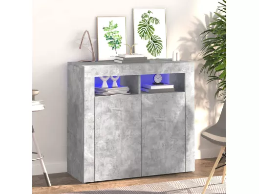 Kauf Unique Sideboard mit LED-Leuchten Betongrau 80x35x75 cm