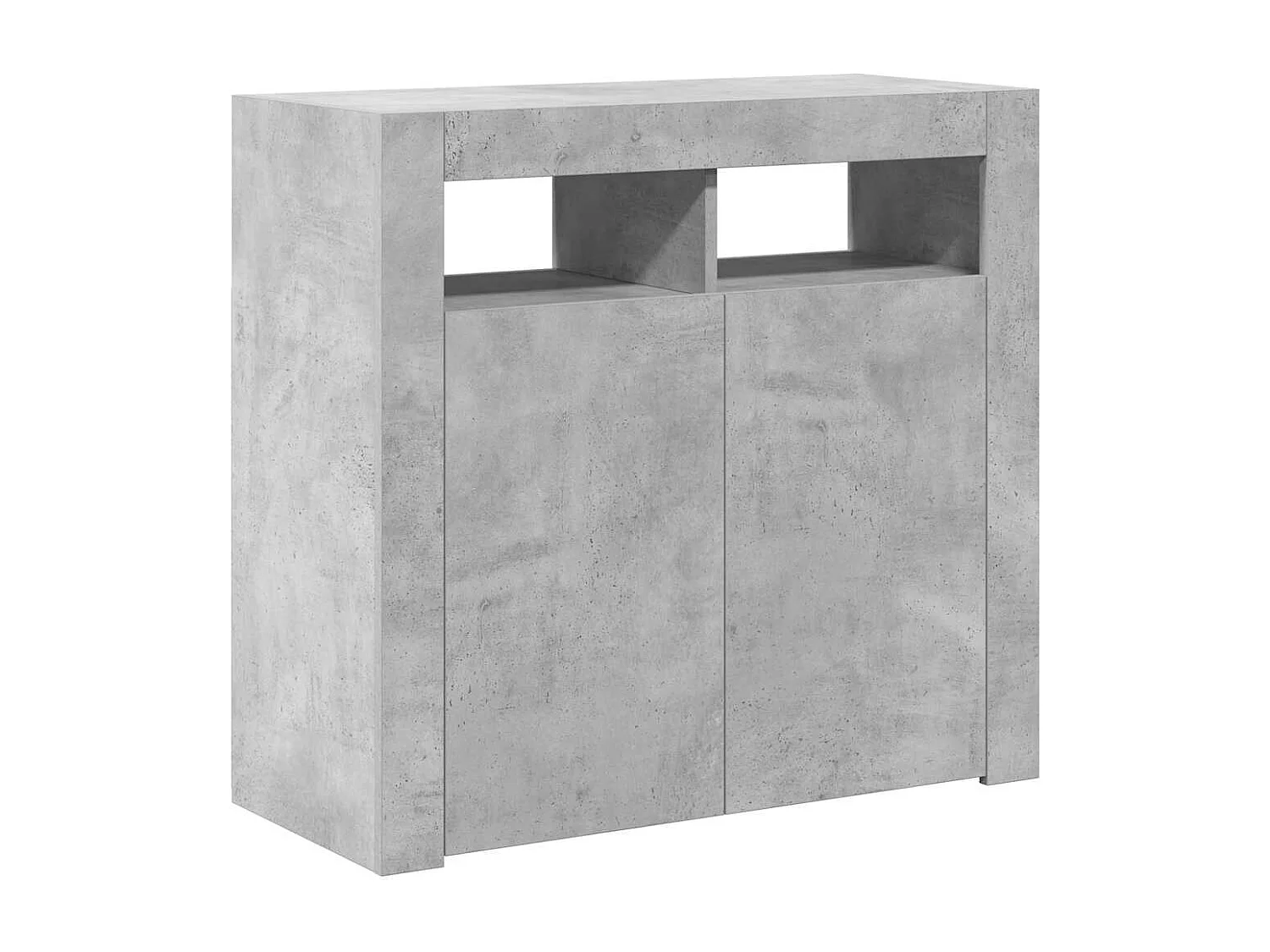 Buffet avec lumières LED gris béton 80x35x75 cm