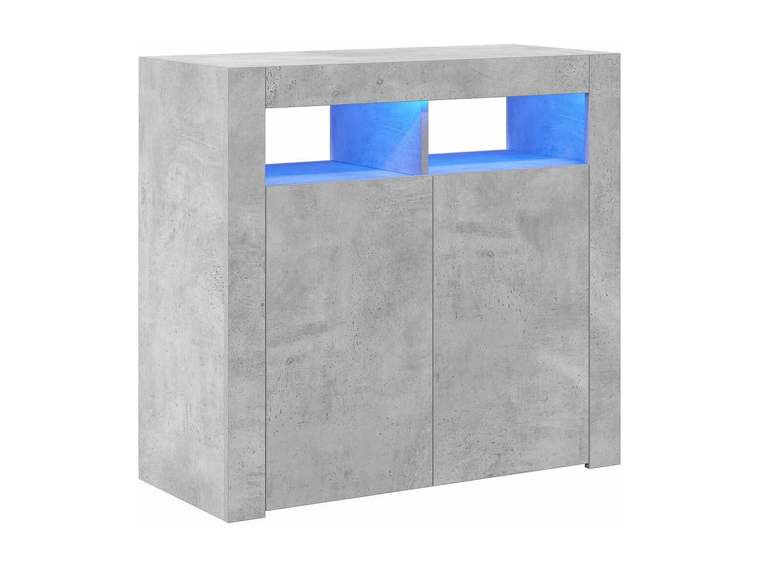 Buffet avec lumières LED gris béton 80x35x75 cm