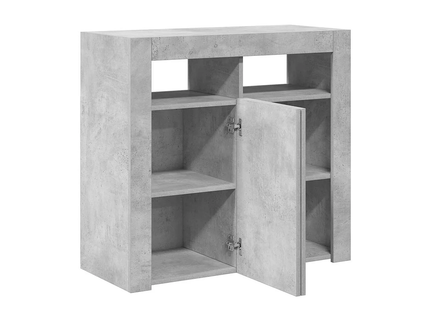 Buffet avec lumières LED gris béton 80x35x75 cm