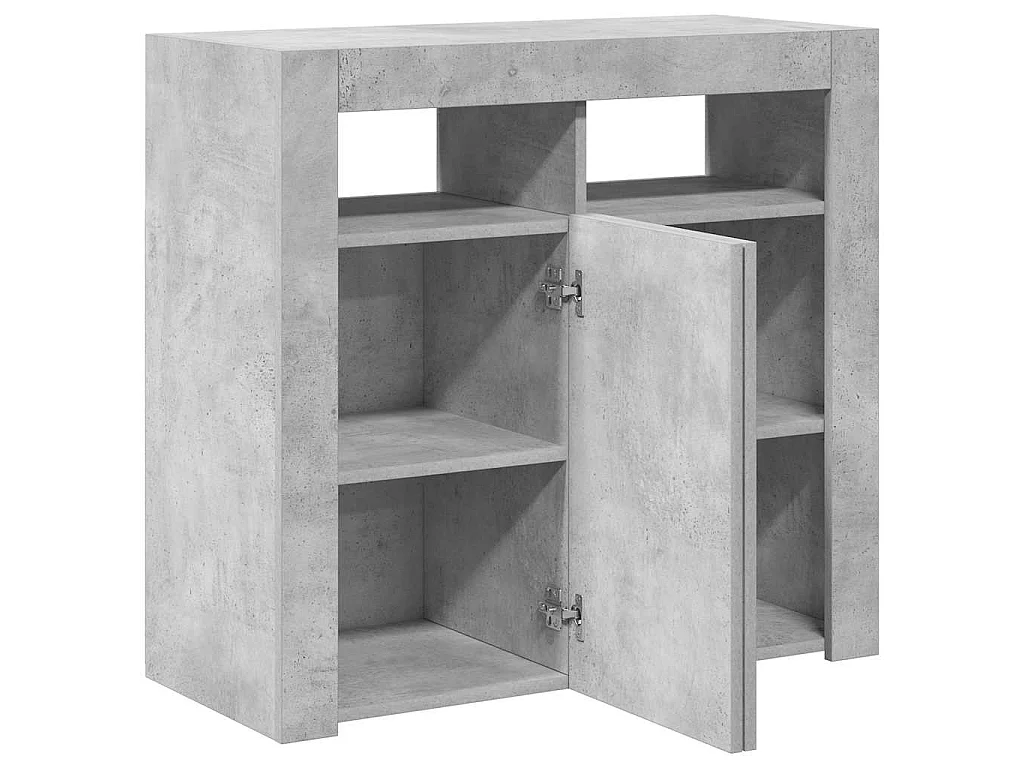 Credenza con Luci LED Grigio Cemento 80x35x75 cm