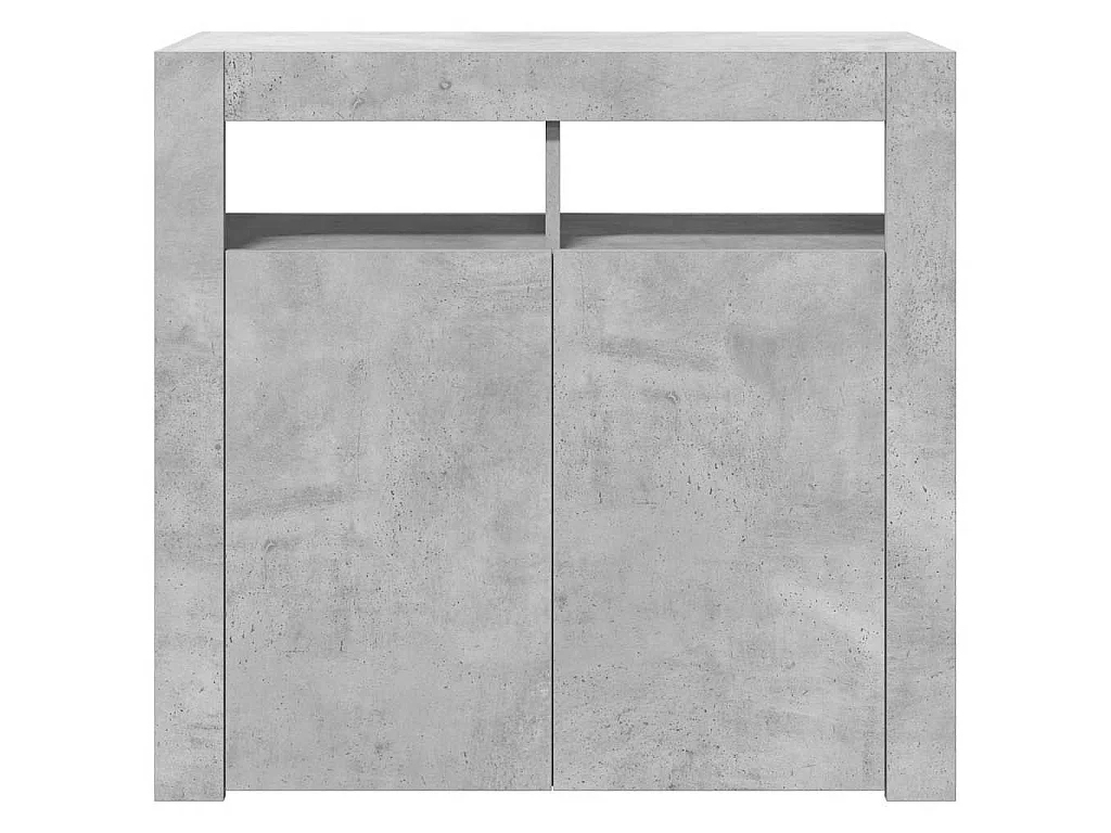 Credenza con Luci LED Grigio Cemento 80x35x75 cm
