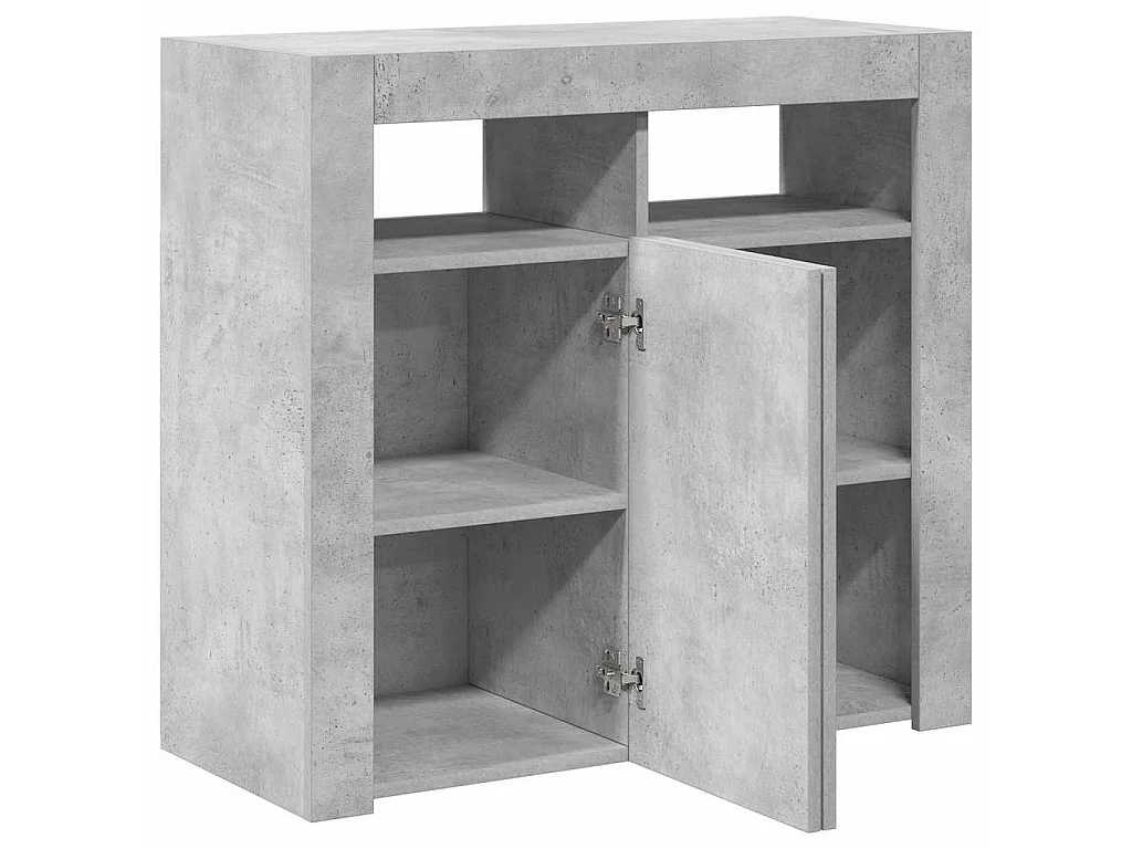 Credenza con Luci LED Grigio Cemento 80x35x75 cm