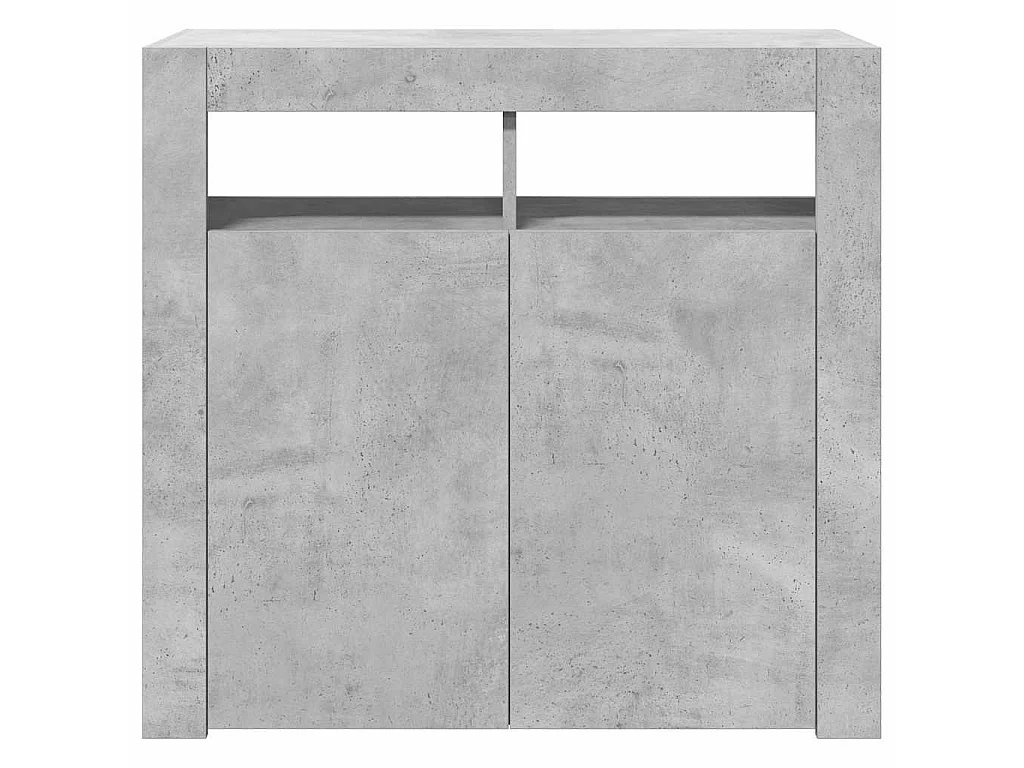 Credenza con Luci LED Grigio Cemento 80x35x75 cm