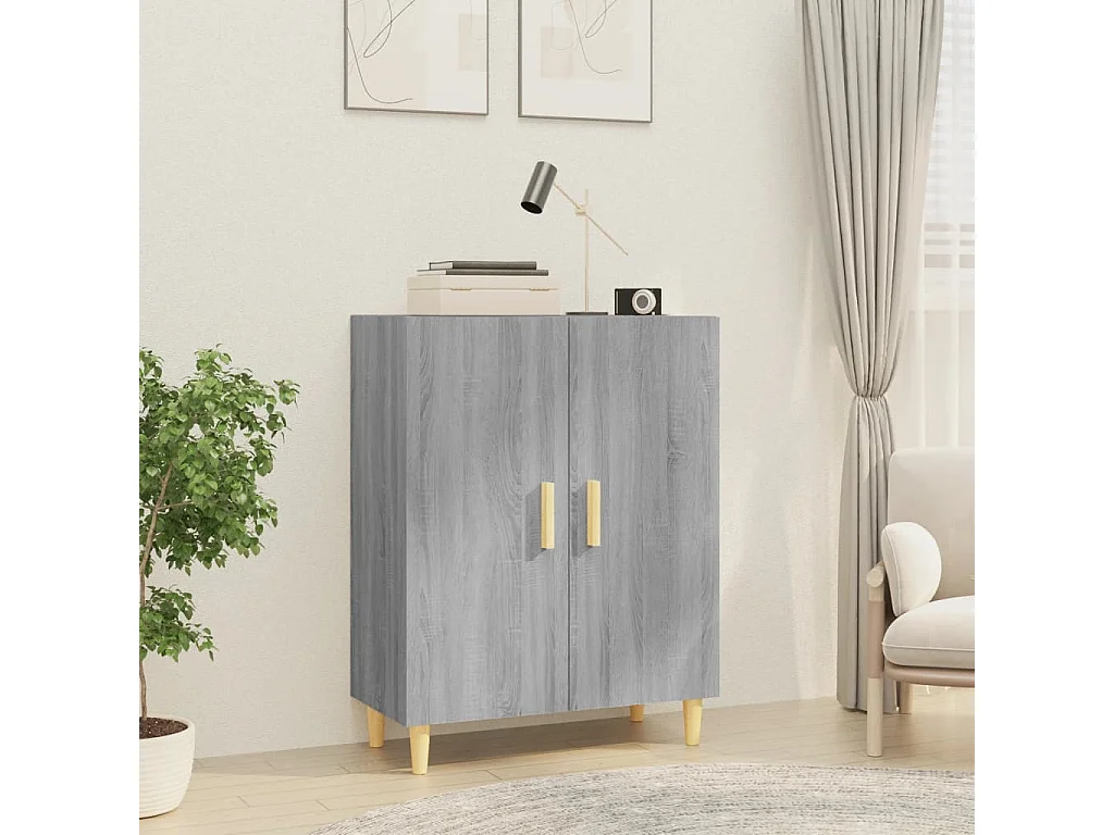 Dressoir 70x34x90 cm bewerkt hout grijs sonoma eikenkleurig