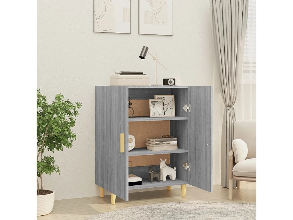 Dressoir 70x34x90 cm bewerkt hout grijs sonoma eikenkleurig