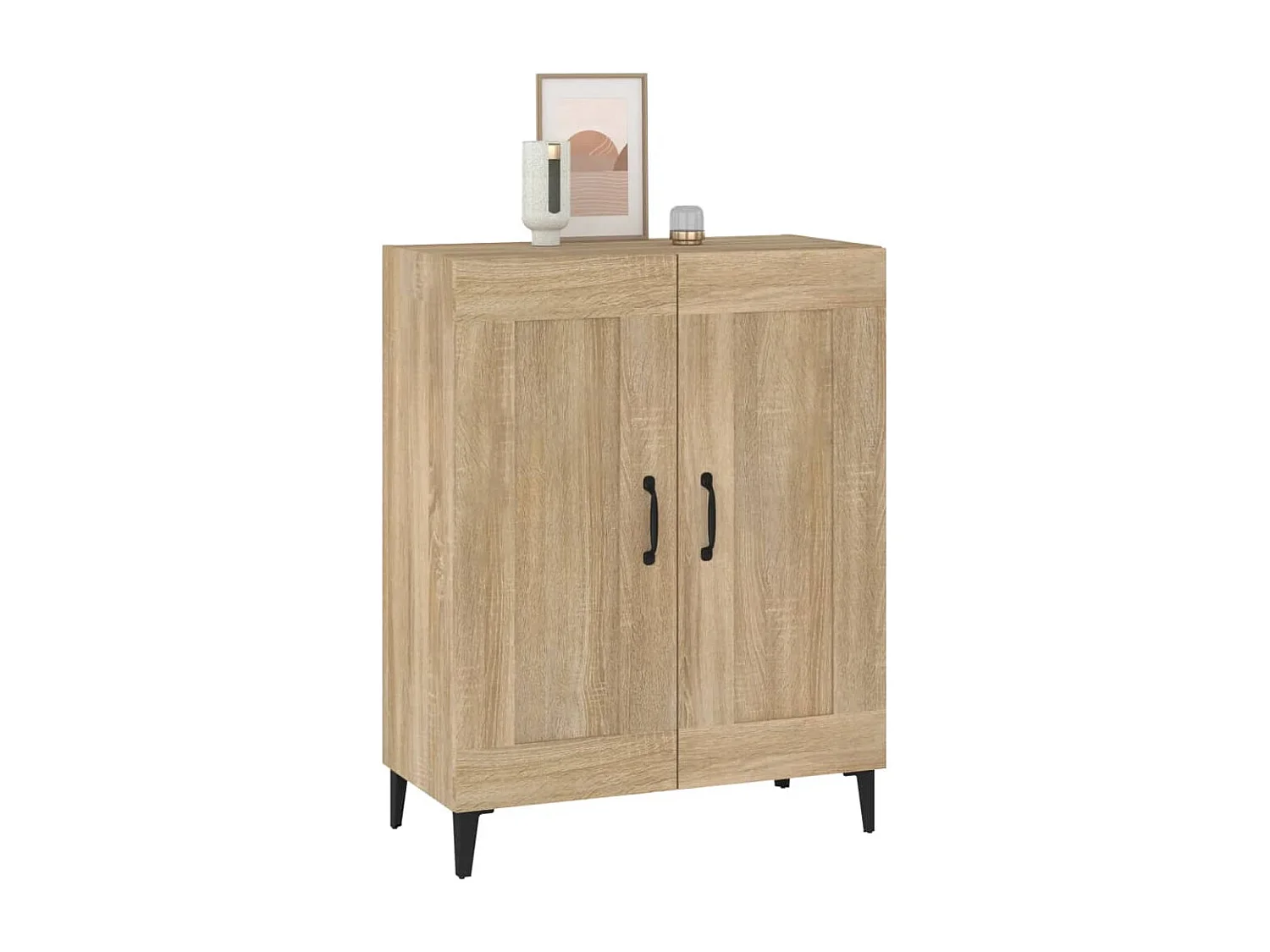 Aparador de madera contrachapada color roble 69,5x34x90 cm