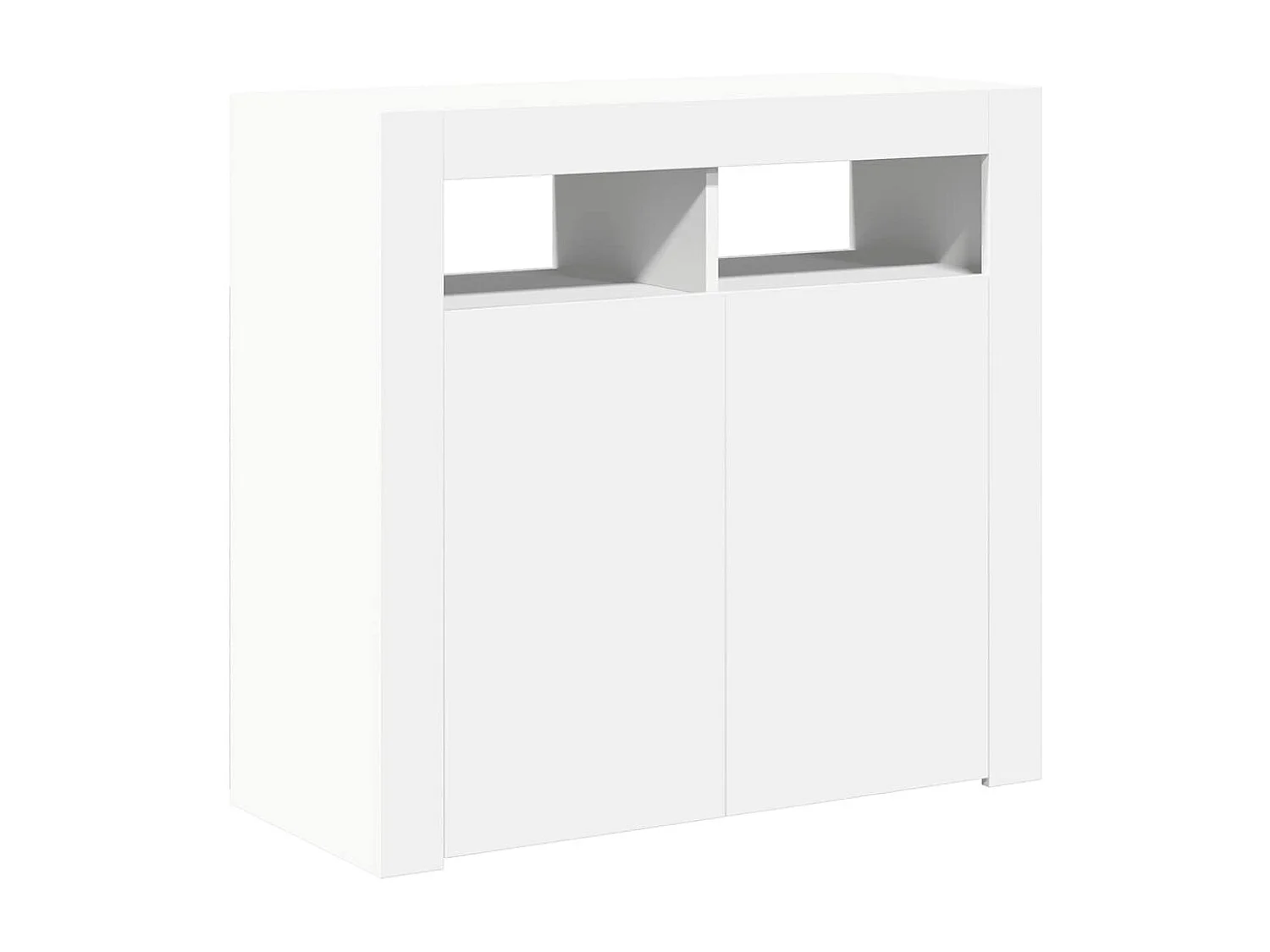 Aparador com luzes LED 80x35x75 cm branco