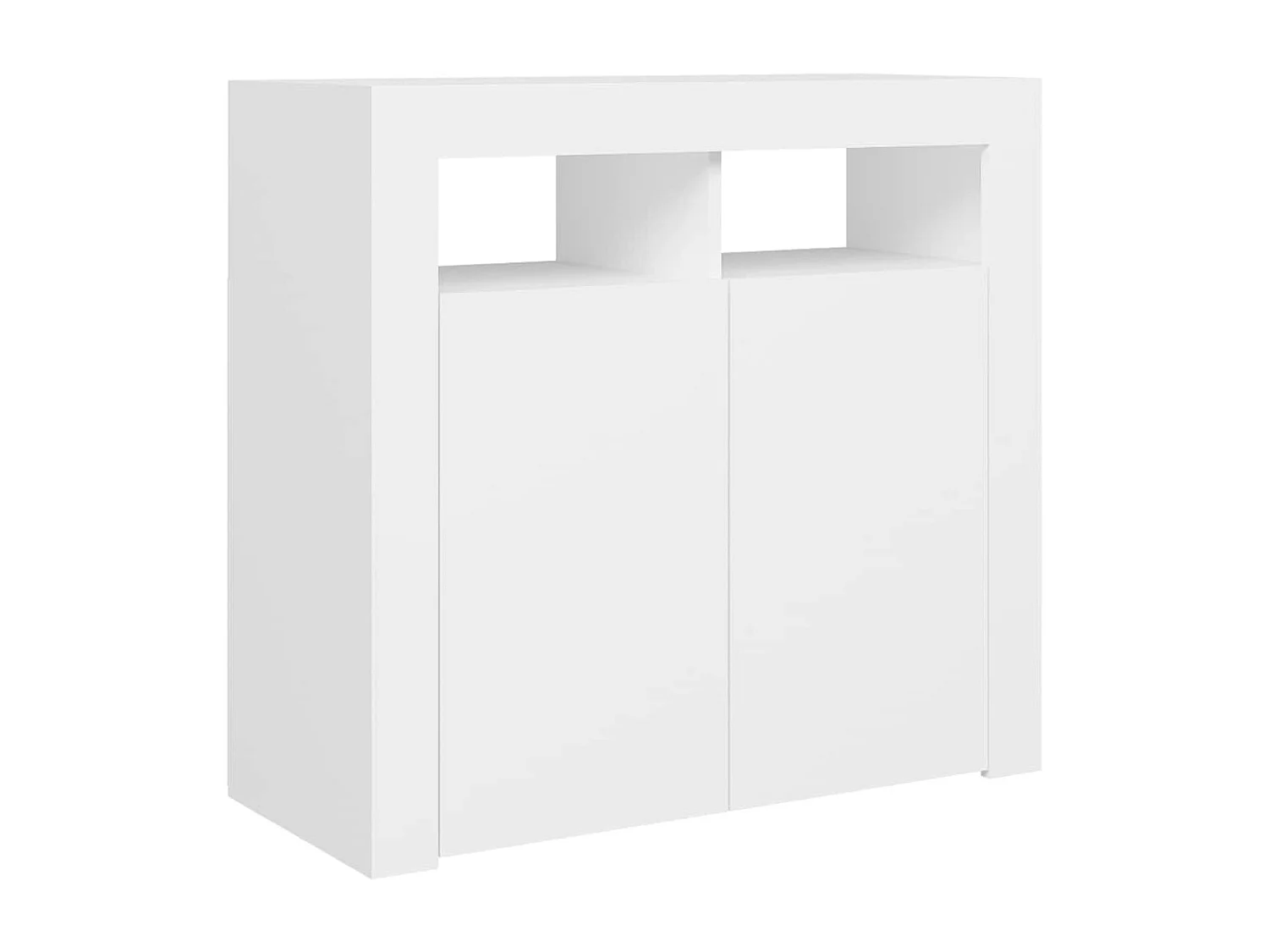 Buffet avec lumières LED Blanc 80x35x75 cm