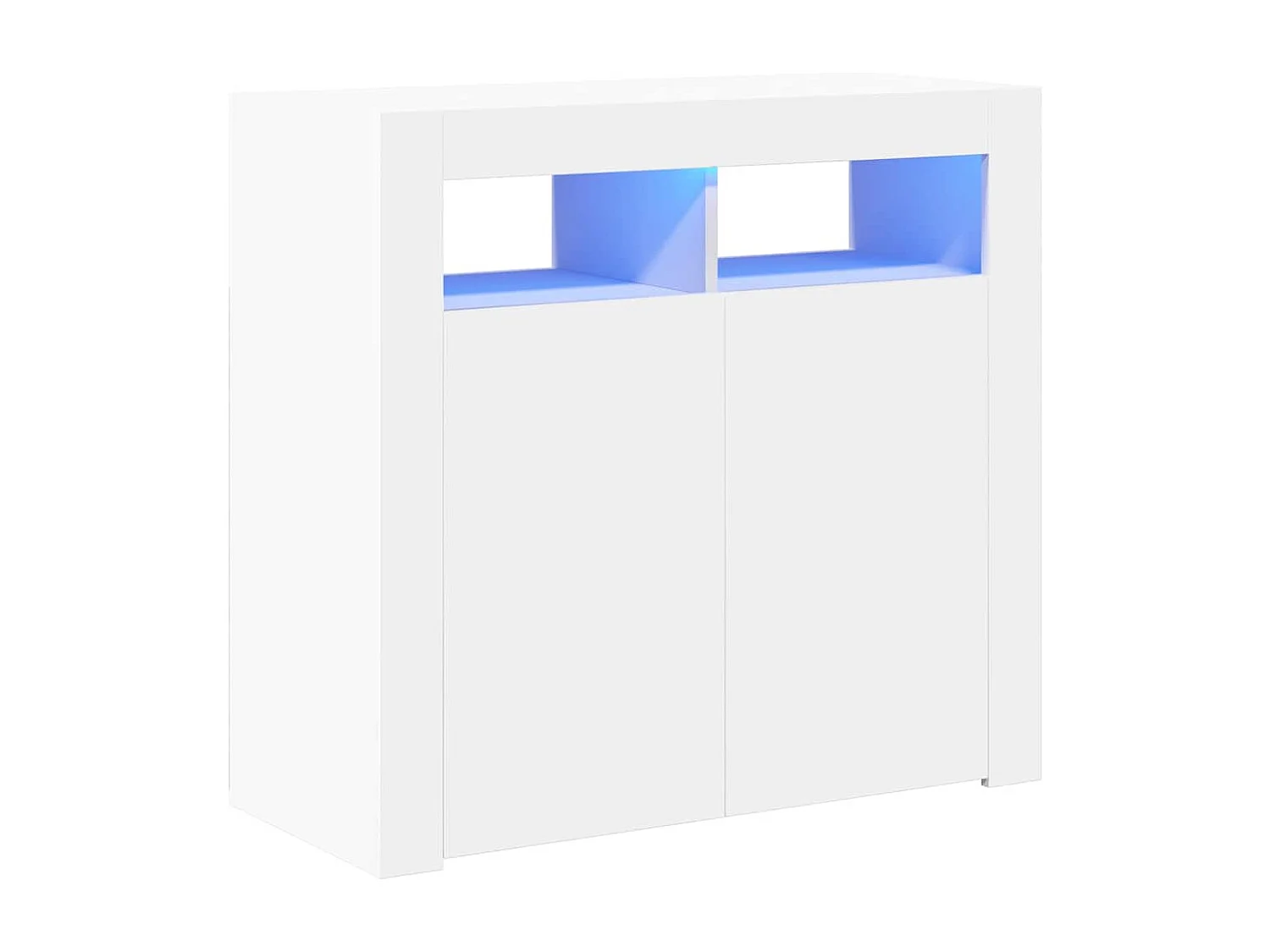 Buffet avec lumières LED Blanc 80x35x75 cm