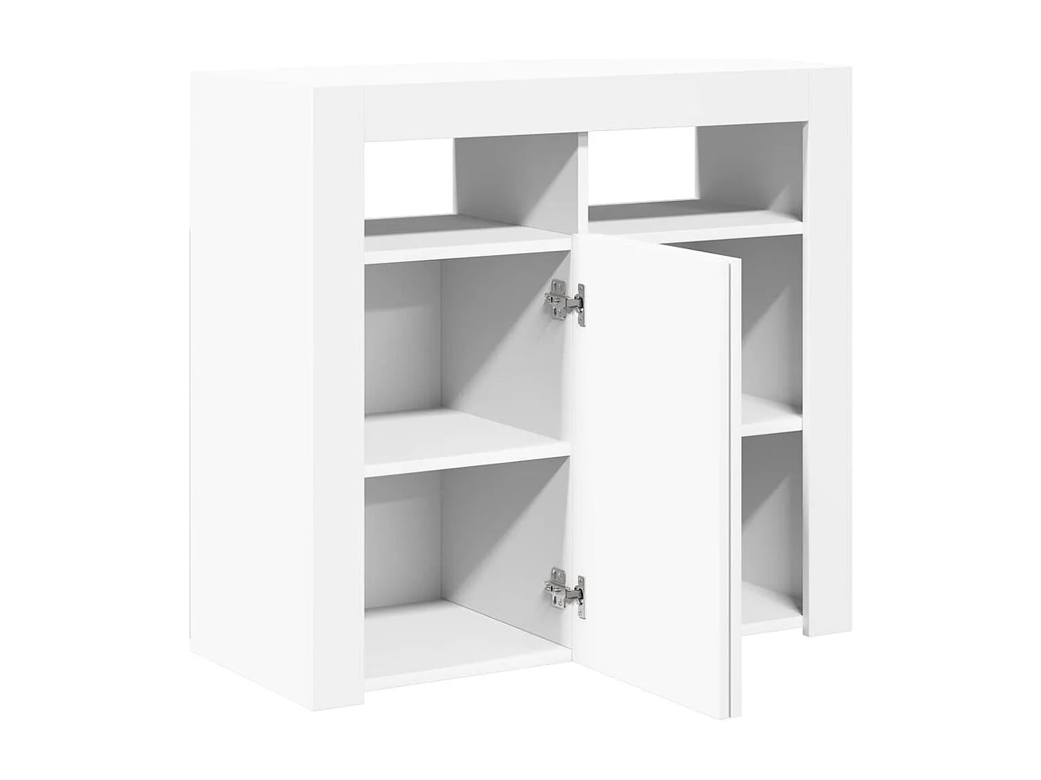 Buffet avec lumières LED Blanc 80x35x75 cm