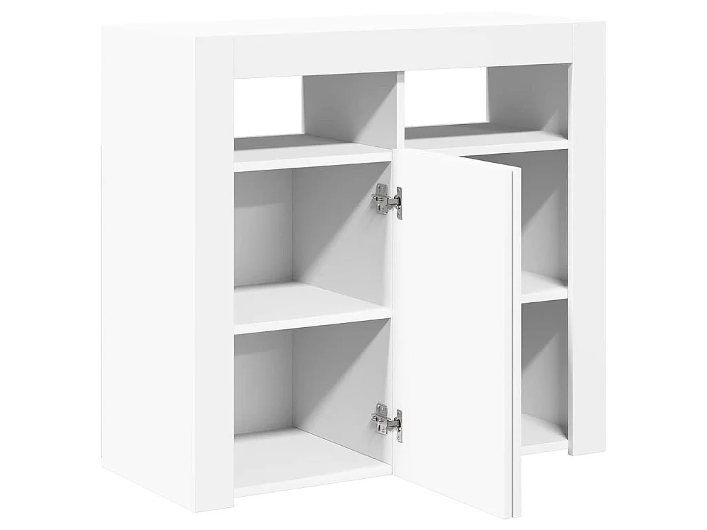 Buffet avec lumières LED Blanc 80x35x75 cm