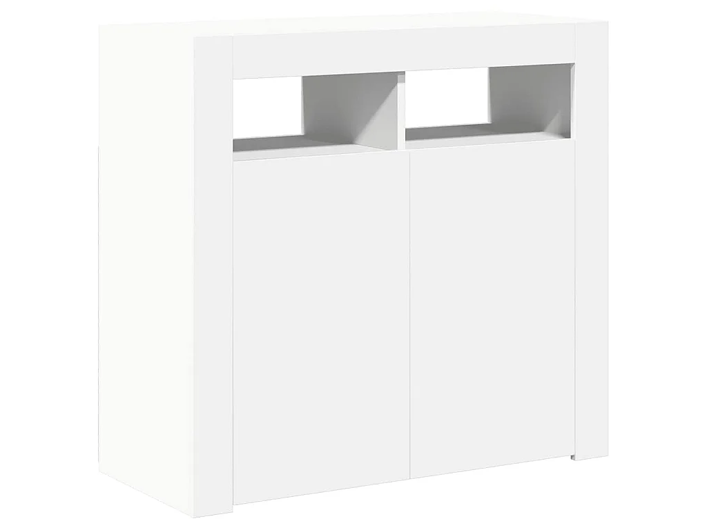 Buffet avec lumières LED Blanc 80x35x75 cm