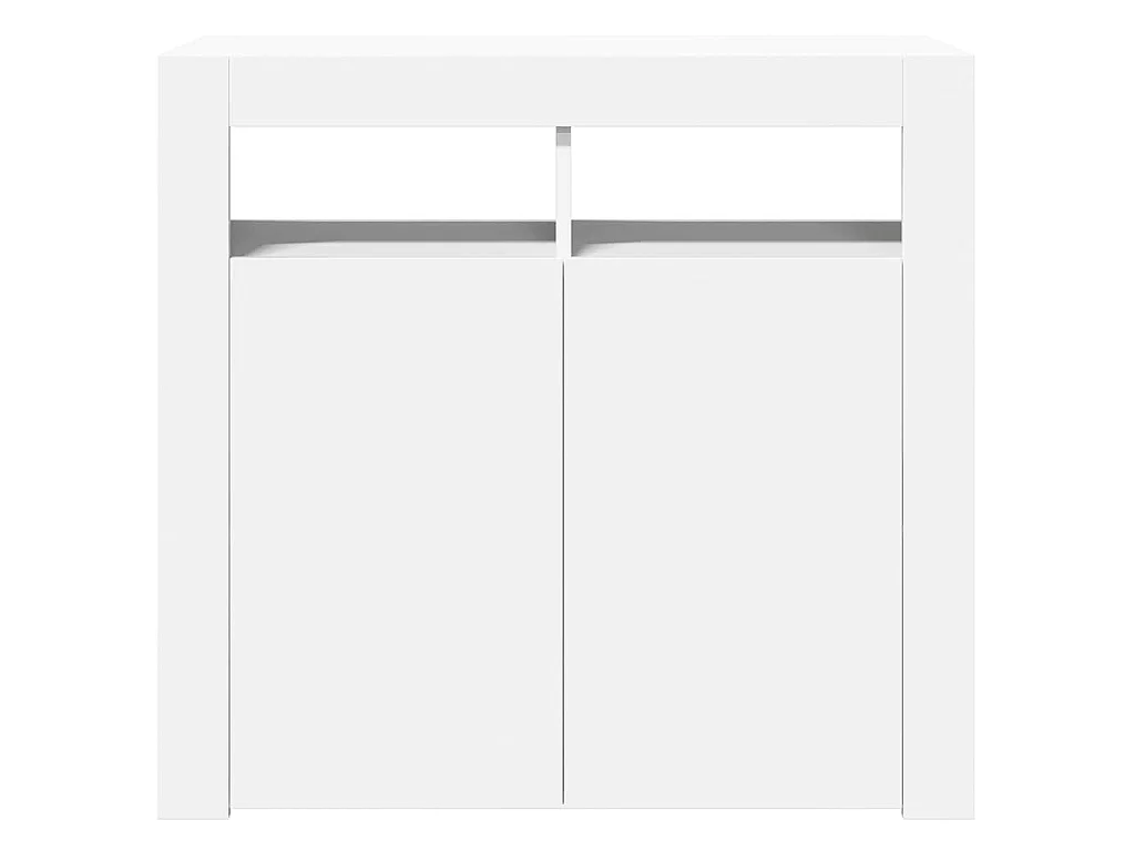 Buffet avec lumières LED Blanc 80x35x75 cm