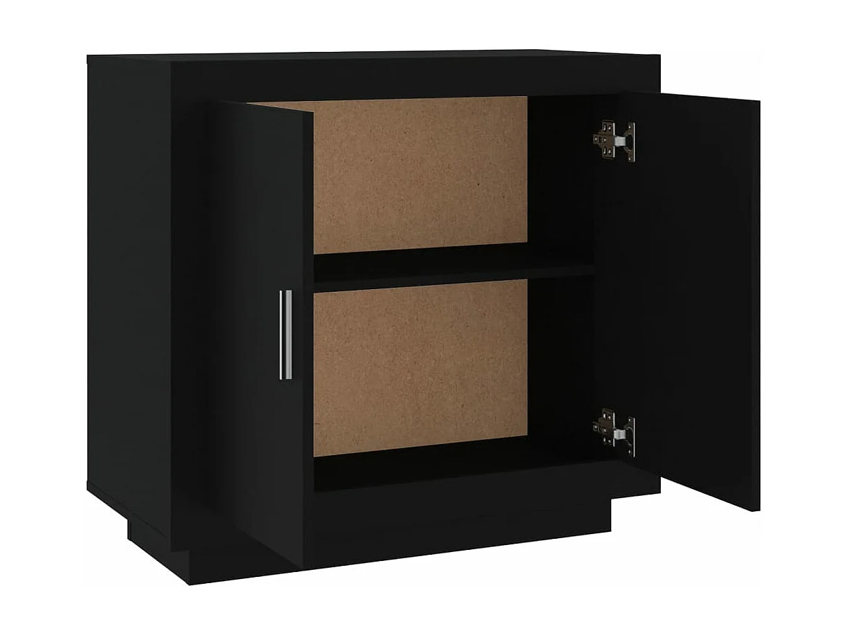 Buffet Noir 80x40x75 cm Bois d'ingénierie
