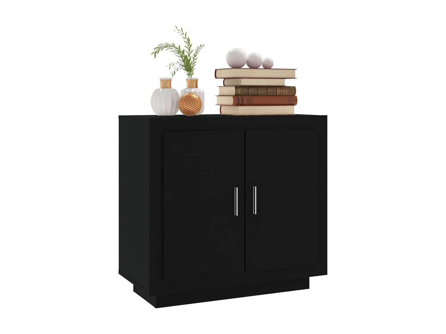 Buffet Noir 80x40x75 cm Bois d'ingénierie